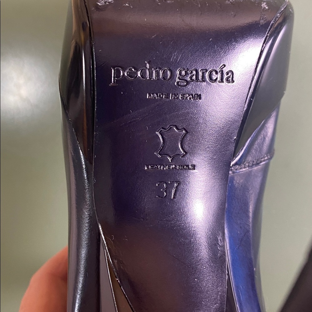EUC Pedro Garcia made in Spain electric blue shiny 3“ heel booties EU 37 US 6.5 - Picture 8 of 9